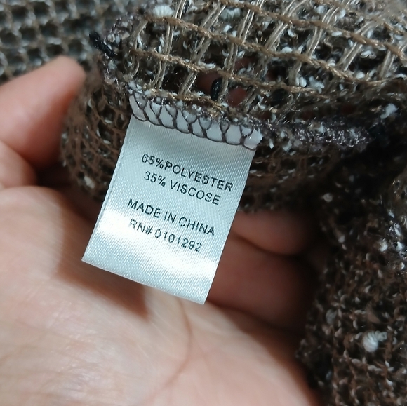 LULU-B Brown Sequin Mesh Top - Picture 4 of 9